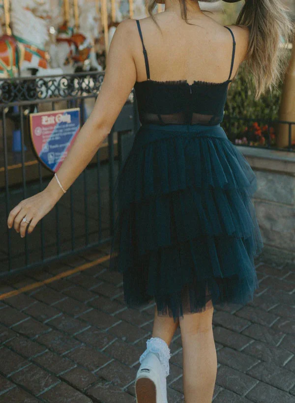 A-Line Sleeveless Short/Mini Tulle Homecoming Dresses - Image 2