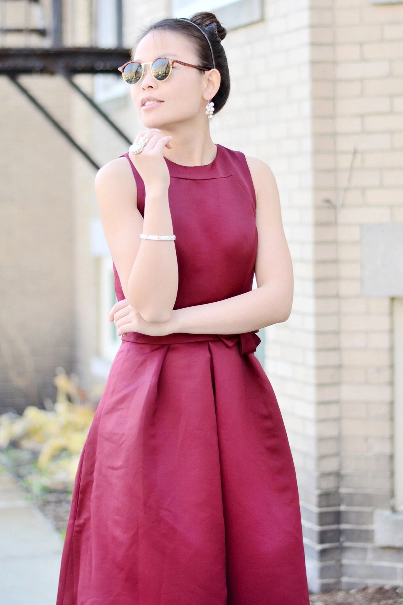 A-line Small Round Collar Floor Length Charmuse Bridesmaid Dress - Image 2