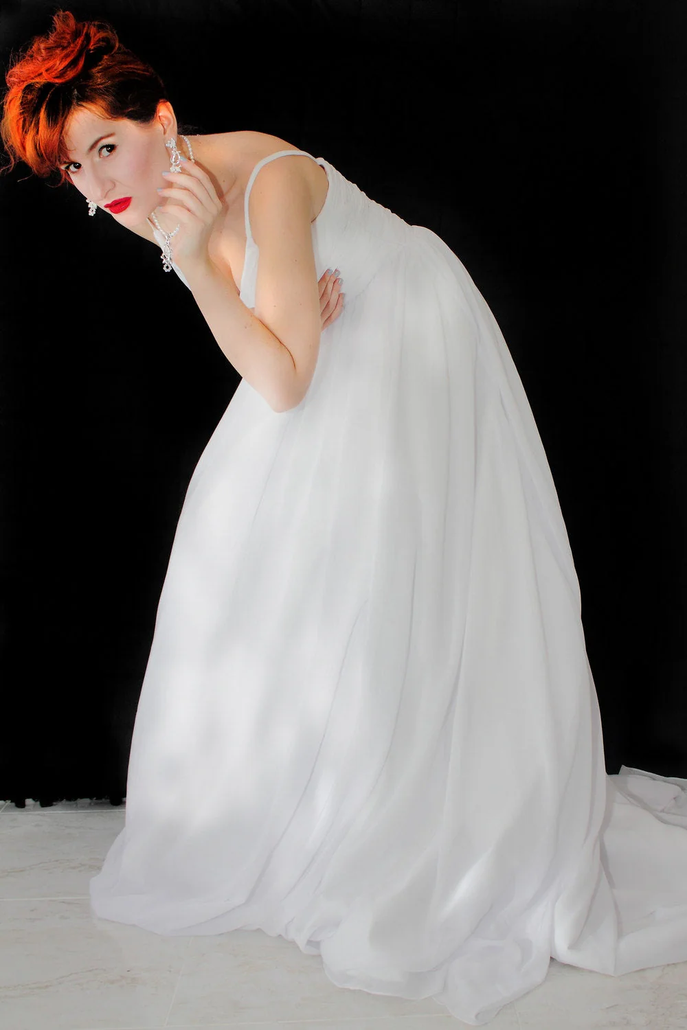 A-line Spaghetti Strap Floor Length Chapel Tulle Backless Wedding Dress - Image 3