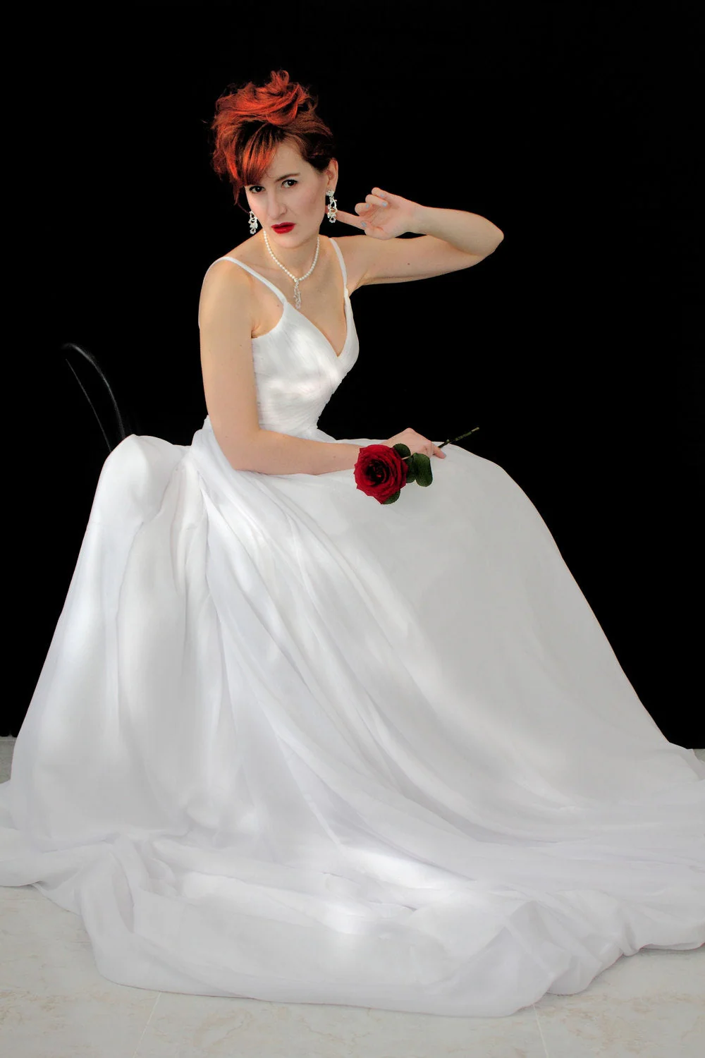 A-line Spaghetti Strap Floor Length Chapel Tulle Backless Wedding Dress - Image 4