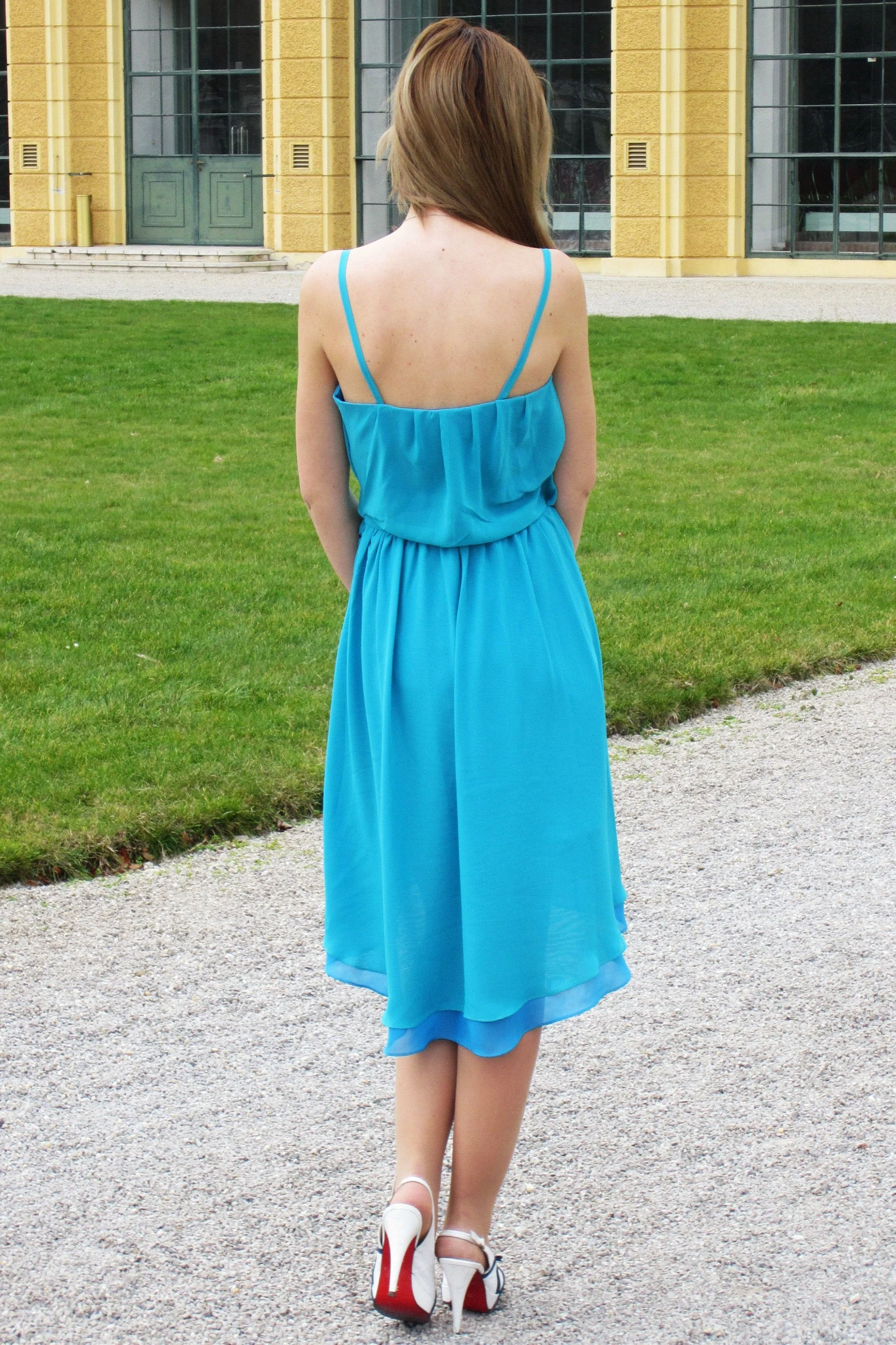 A-line Spaghetti Strap Knee Hi-low Length Chiffon Prom Dress - Image 4