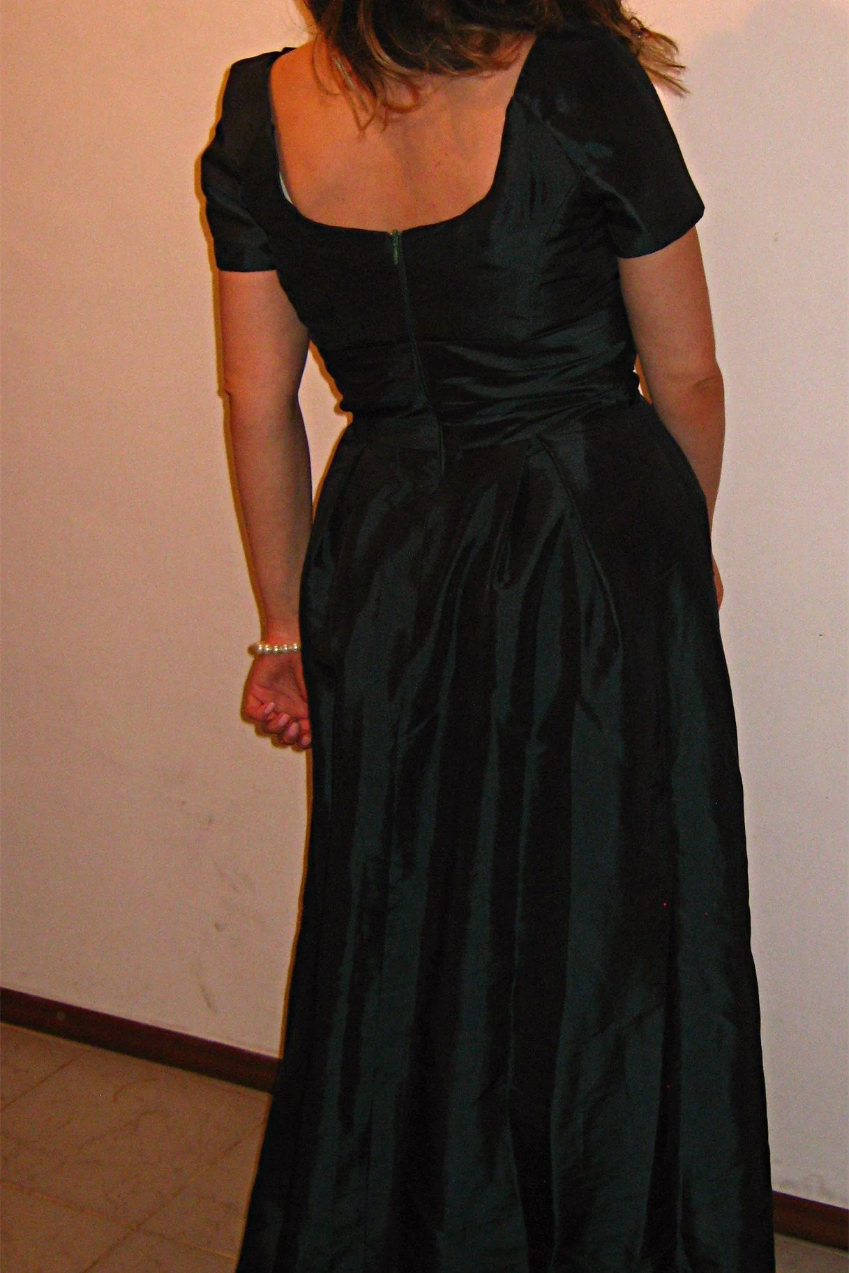 A-line Square Neck Floor Length Charmuse Mother Dress - Image 2