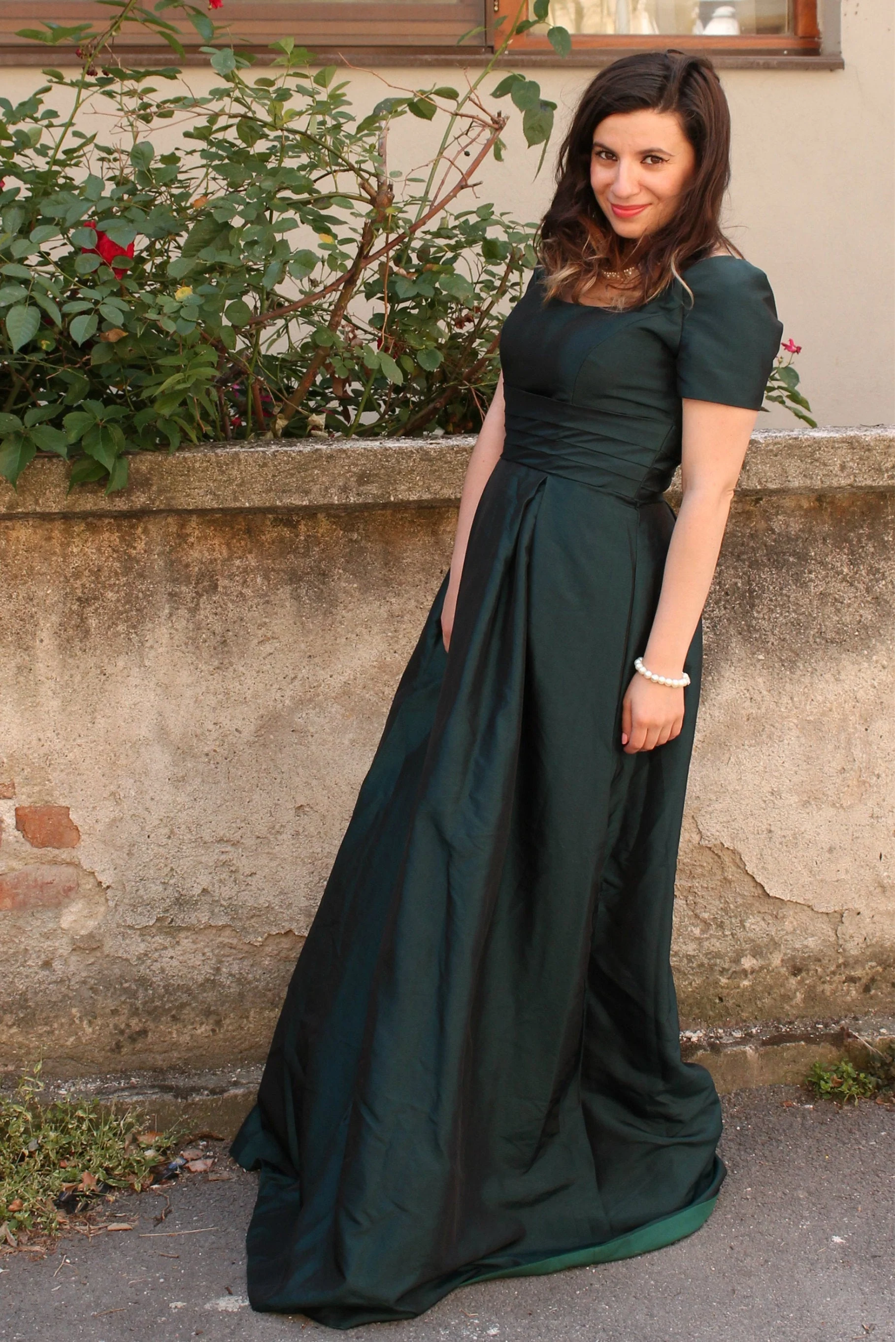 A-line Square Neck Floor Length Charmuse Mother Dress - Image 4