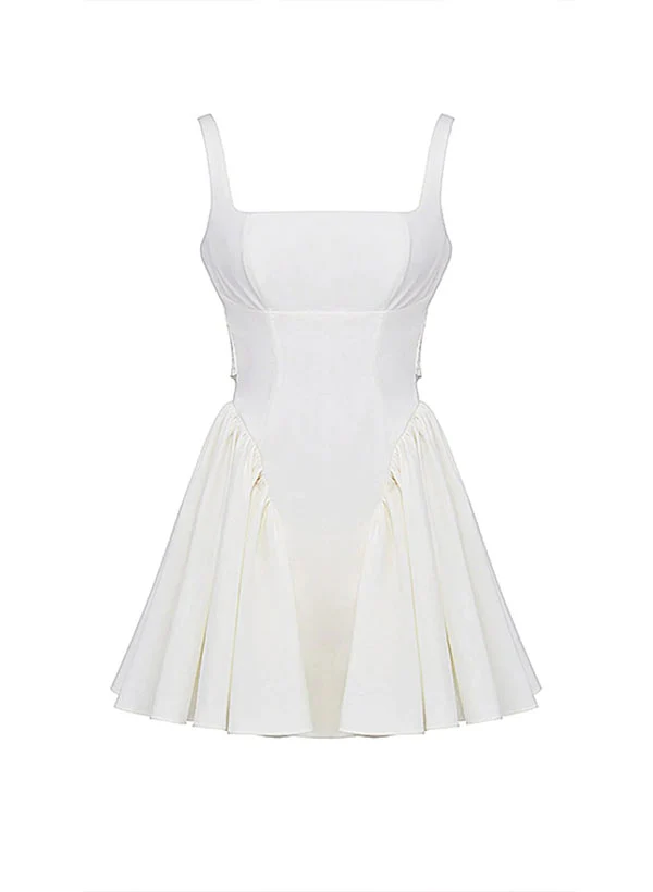 A-Line Square Neckline Sleeveless Short/Mini Homecoming Dresses With Bow(s) - Image 4