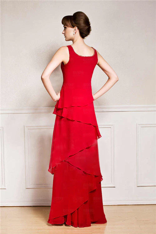 A-line Square Strap Ankle-length Sleeveless Backless mother's dress - Image 3