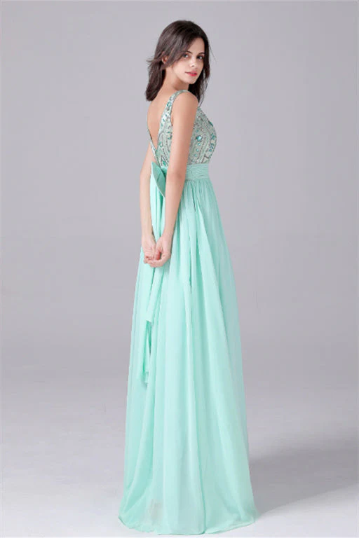 A-Line strap Bateau Ankle-length sleeveless Backless mother's dress - Image 4