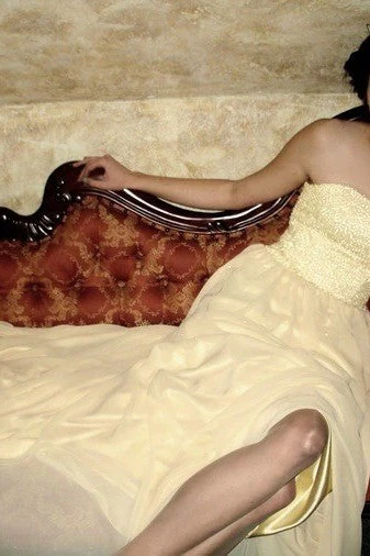 A-line Strapless Floor Length Chapel Chiffon Paillette Prom Dress - Image 3