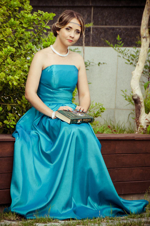 A-line Strapless Floor Length Sleeveless Chiffon Bridesmaid Dress - Image 4