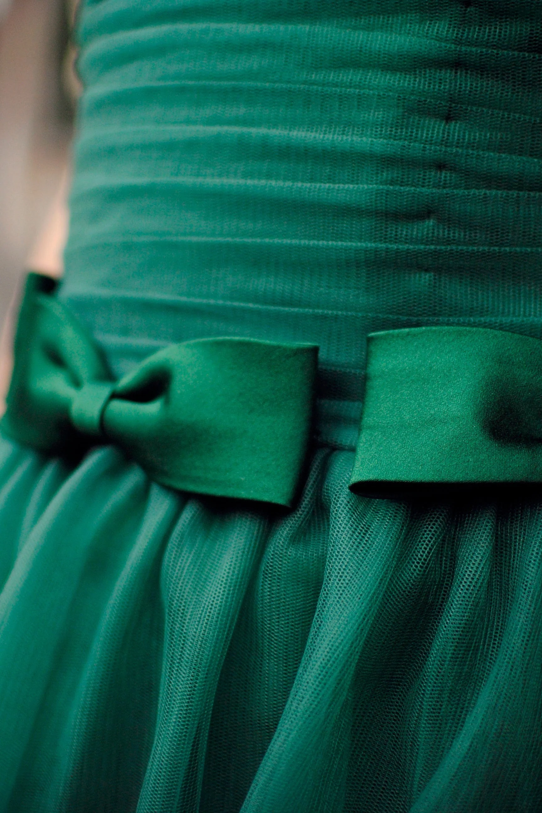 A-line Strapless Floor Length Tulle Bows Backless Prom Dress - Image 7