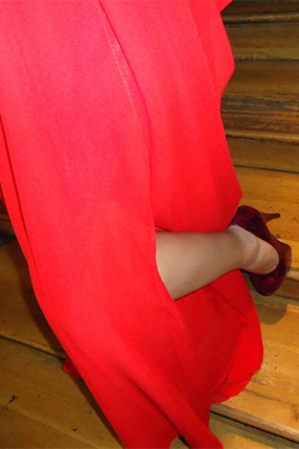 A-line Strapless Front Slit Floor Length Chiffon Evening Dress - Image 3