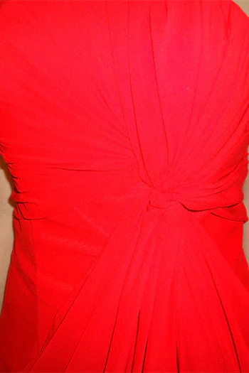 A-line Strapless Front Slit Floor Length Chiffon Evening Dress - Image 4