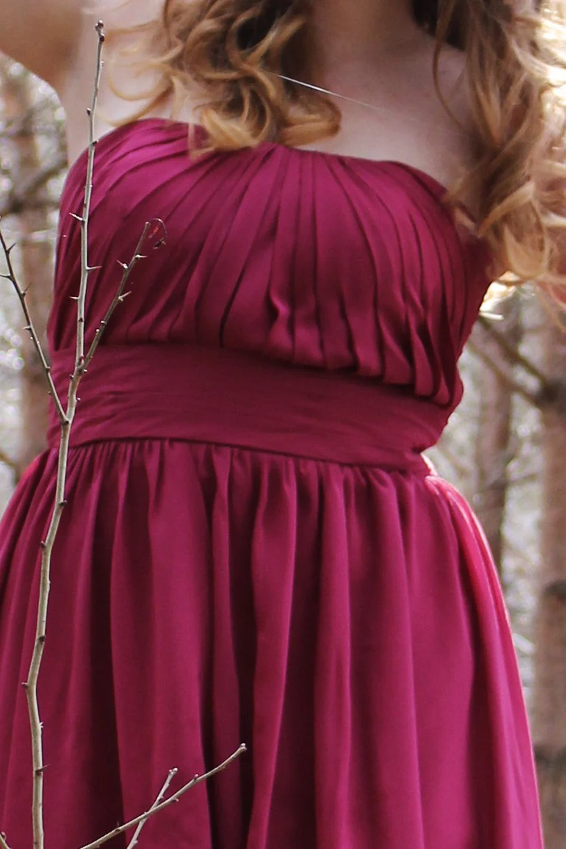 A-line Strapless Knee Length Chiffon Sleeveless Prom Dress - Image 4