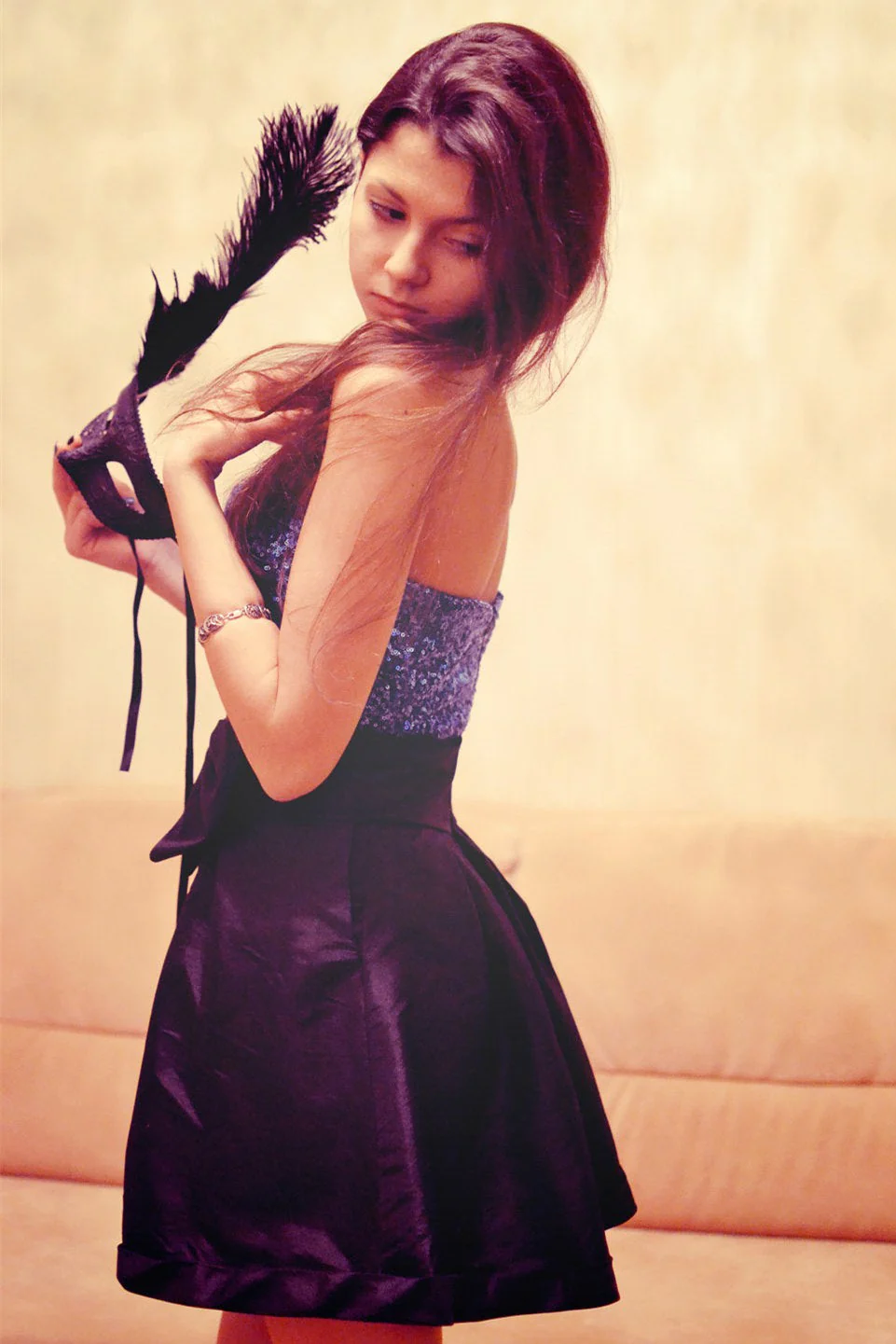 A-line Strapless Knee Length Tulle Splicing Pailette Homecoming Dress - Image 4