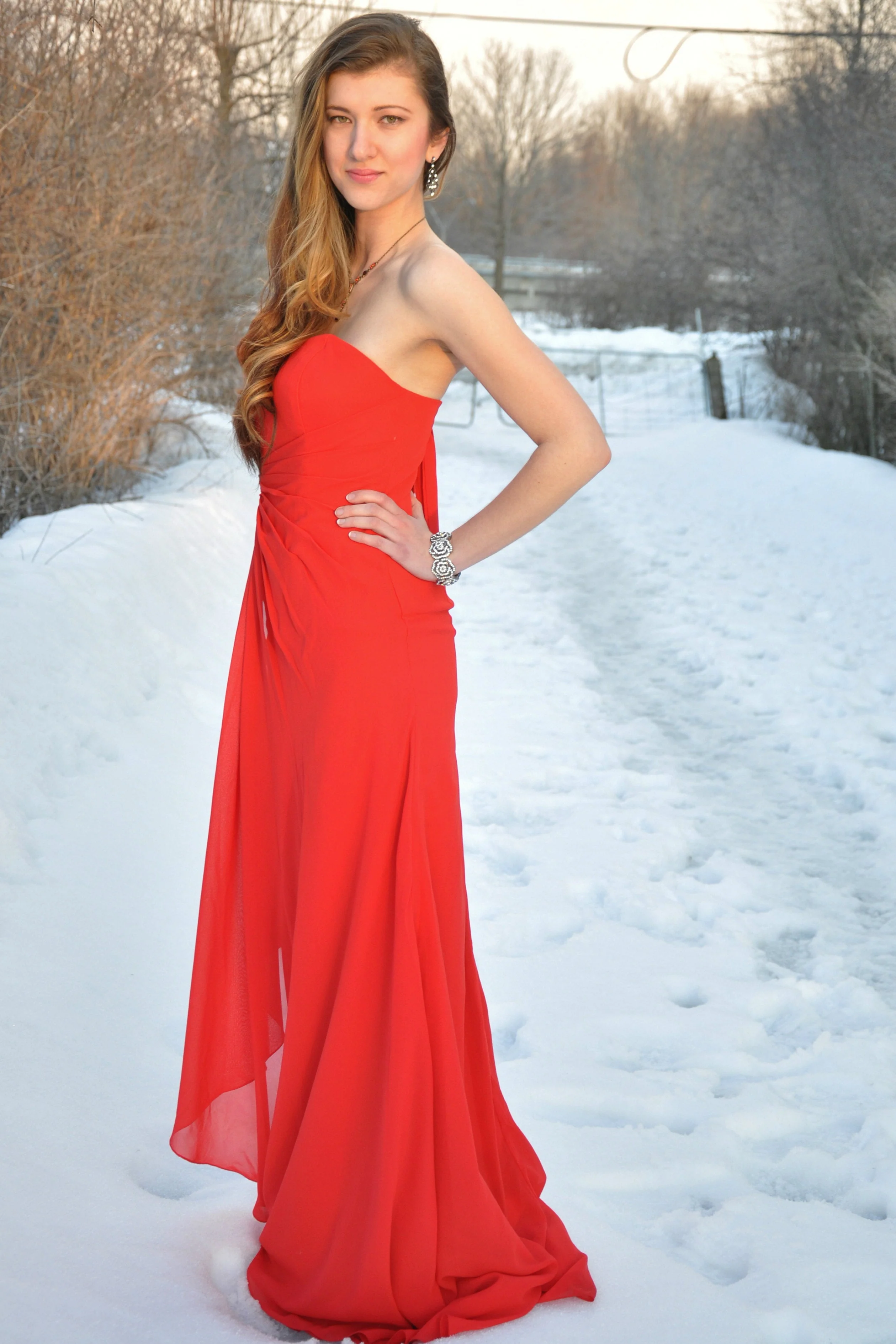 A-line Sweetheart Floor Length Chapel Chiffon Beaded Prom Dress - Image 10