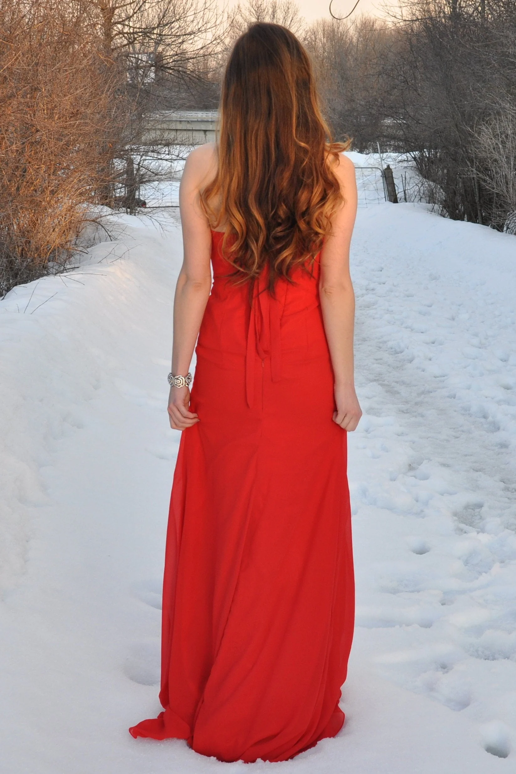 A-line Sweetheart Floor Length Chapel Chiffon Beaded Prom Dress - Image 2