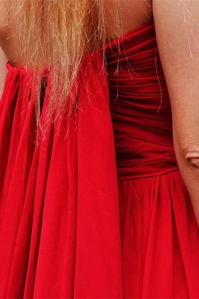 A-line Sweetheart Floor Length Chapel Chiffon Prom Dress - Image 5