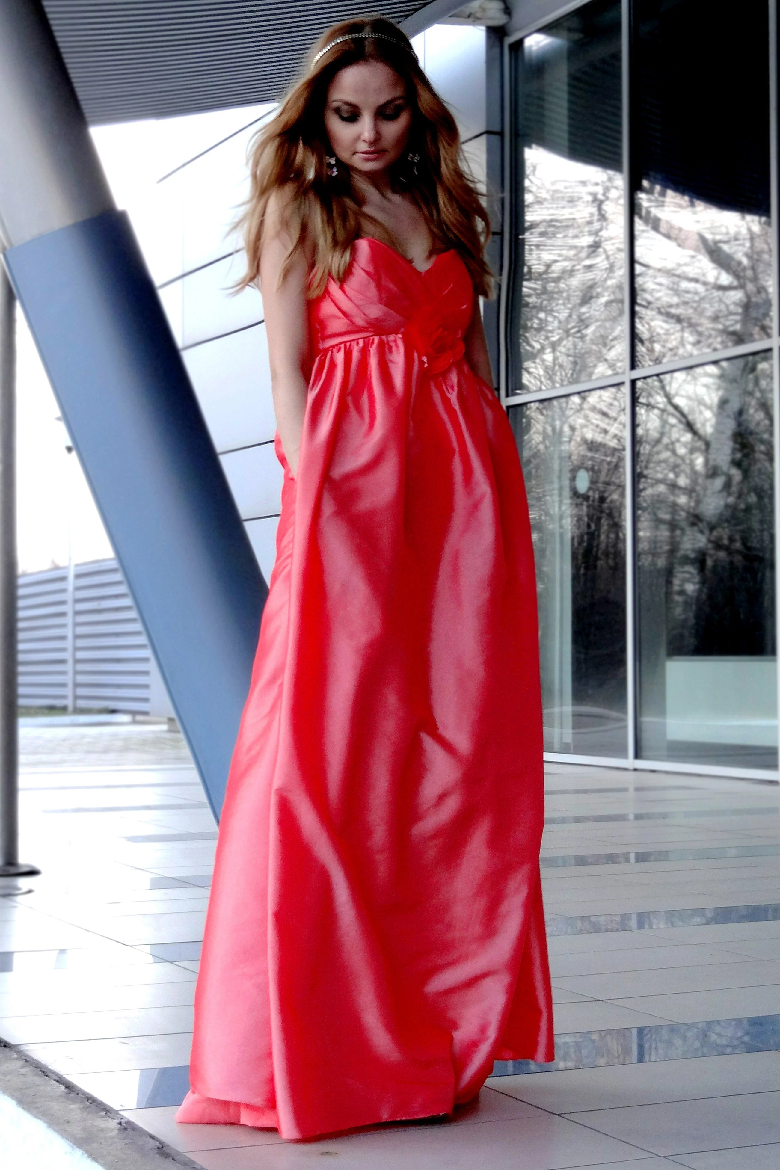 A-line Sweetheart Floor Length Charmuse Sleeveless Backless Prom Dress - Image 5