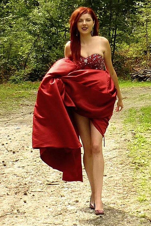 A-line Sweetheart Floor Length Charmuse Bow Backless Prom Dress - Image 4