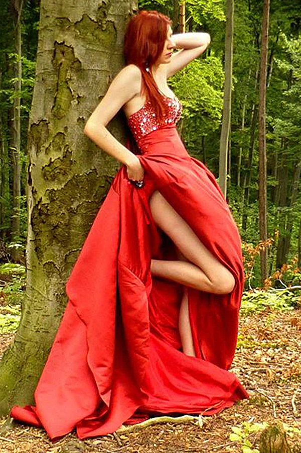 A-line Sweetheart Floor Length Charmuse Bow Backless Prom Dress - Image 5