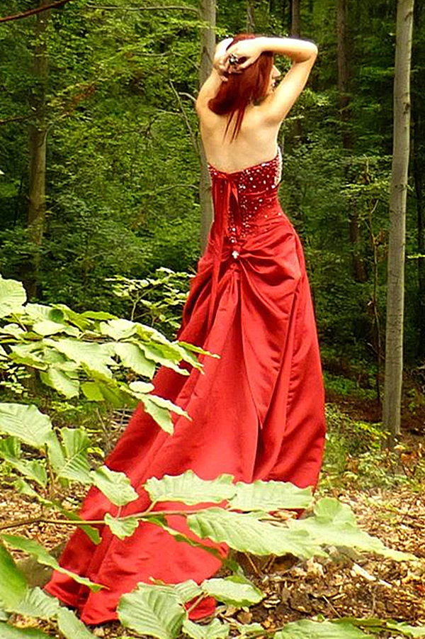 A-line Sweetheart Floor Length Charmuse Bow Backless Prom Dress - Image 8