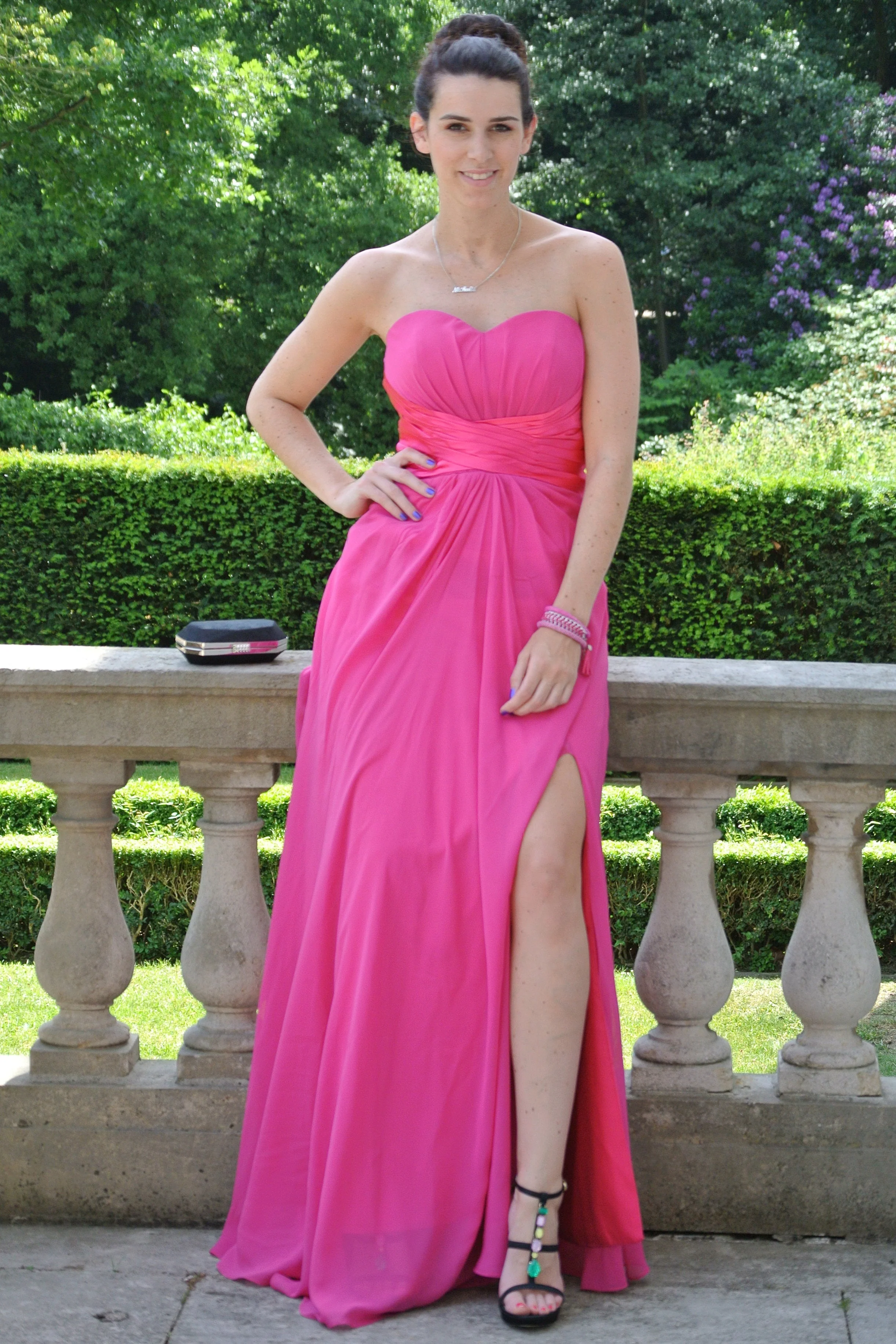 A-line Sweetheart Floor Length Chiffon Front Slit Backless Prom Dress - Image 3