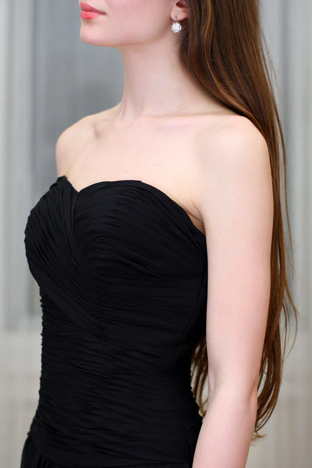 A-line Sweetheart Floor Length Chiffon Front Slit Prom Dress - Image 4