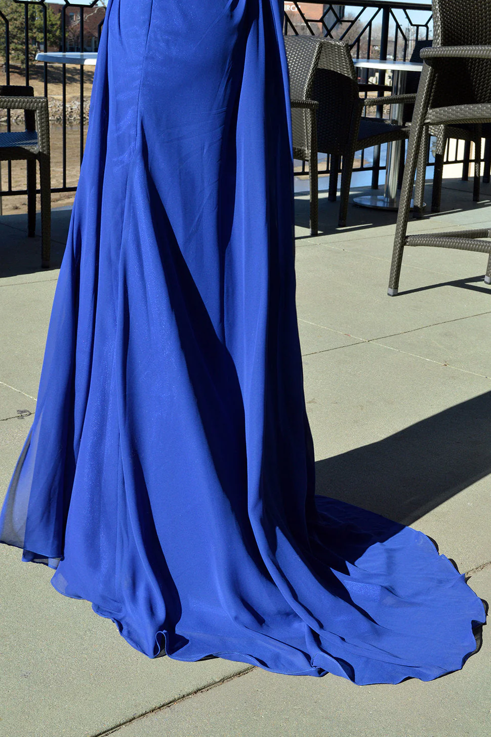 A-line Sweetheart Floor Length Chiffon Front Slit Rhinestone Prom Dress - Image 12