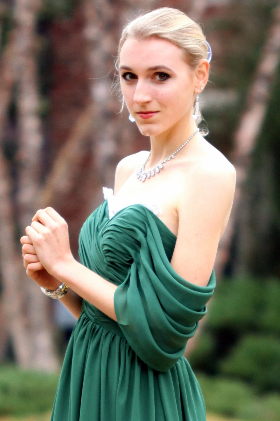 A-line Sweetheart Floor Length Chiffon Lace Backless Prom Dress - Image 4