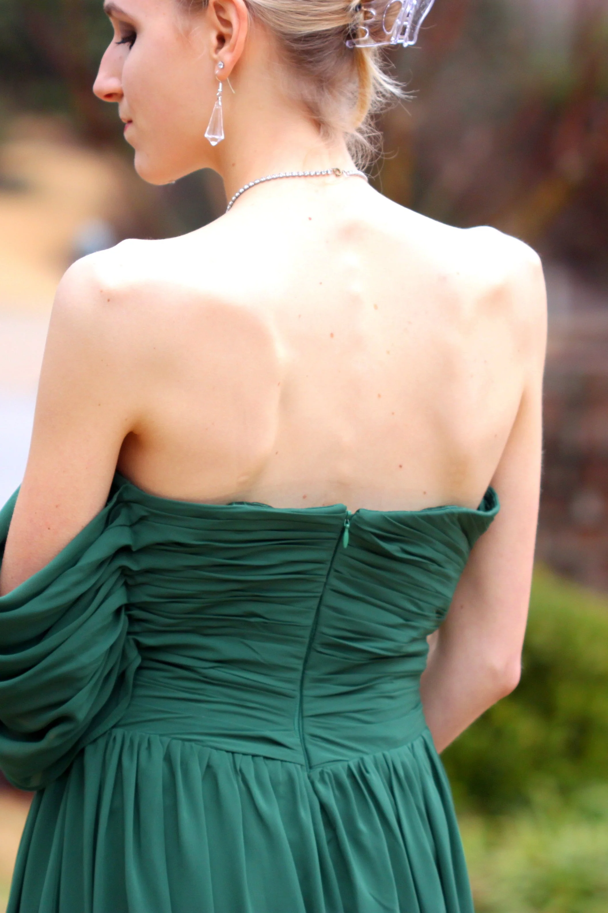 A-line Sweetheart Floor Length Chiffon Lace Backless Prom Dress - Image 7