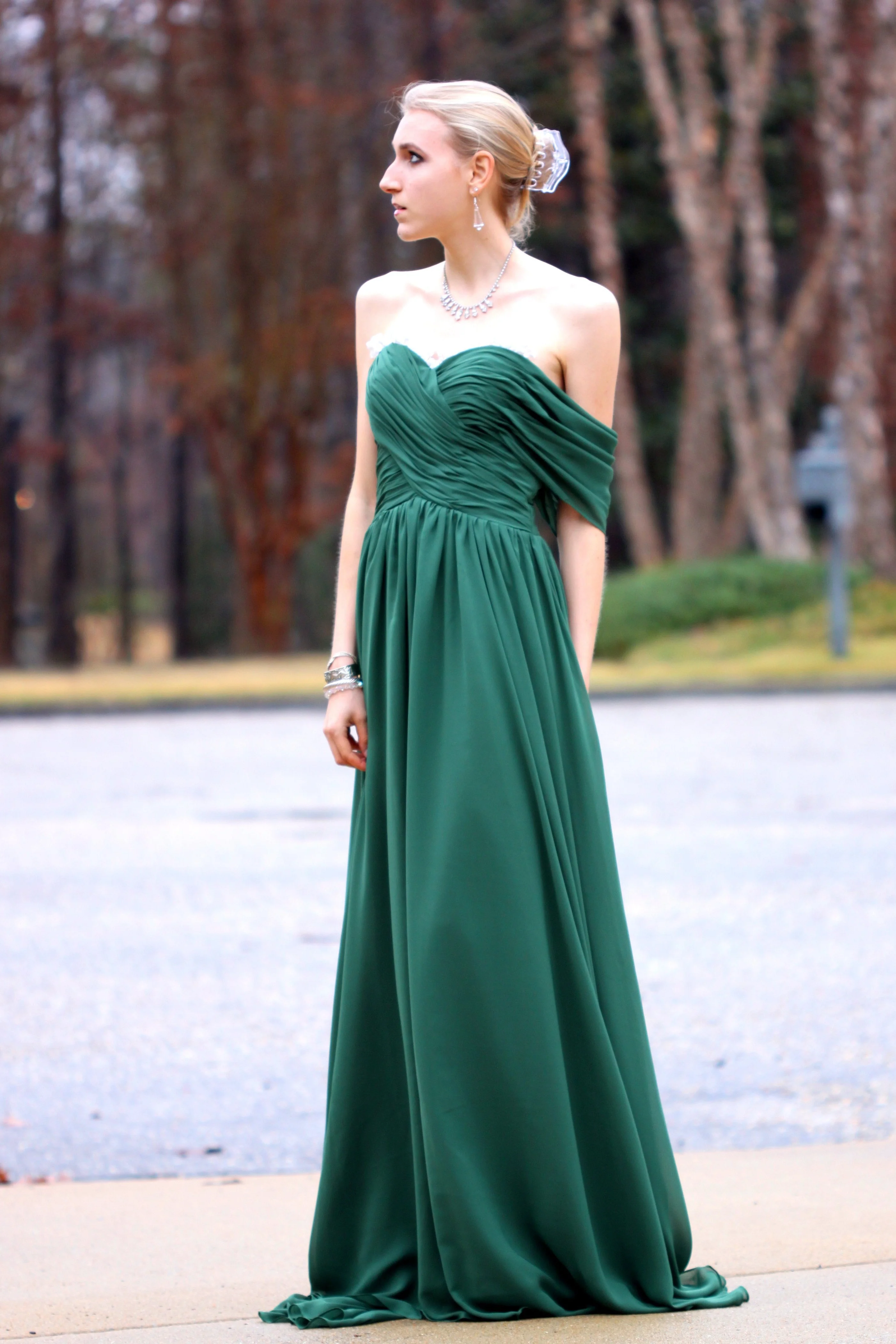 A-line Sweetheart Floor Length Chiffon Lace Backless Prom Dress - Image 8