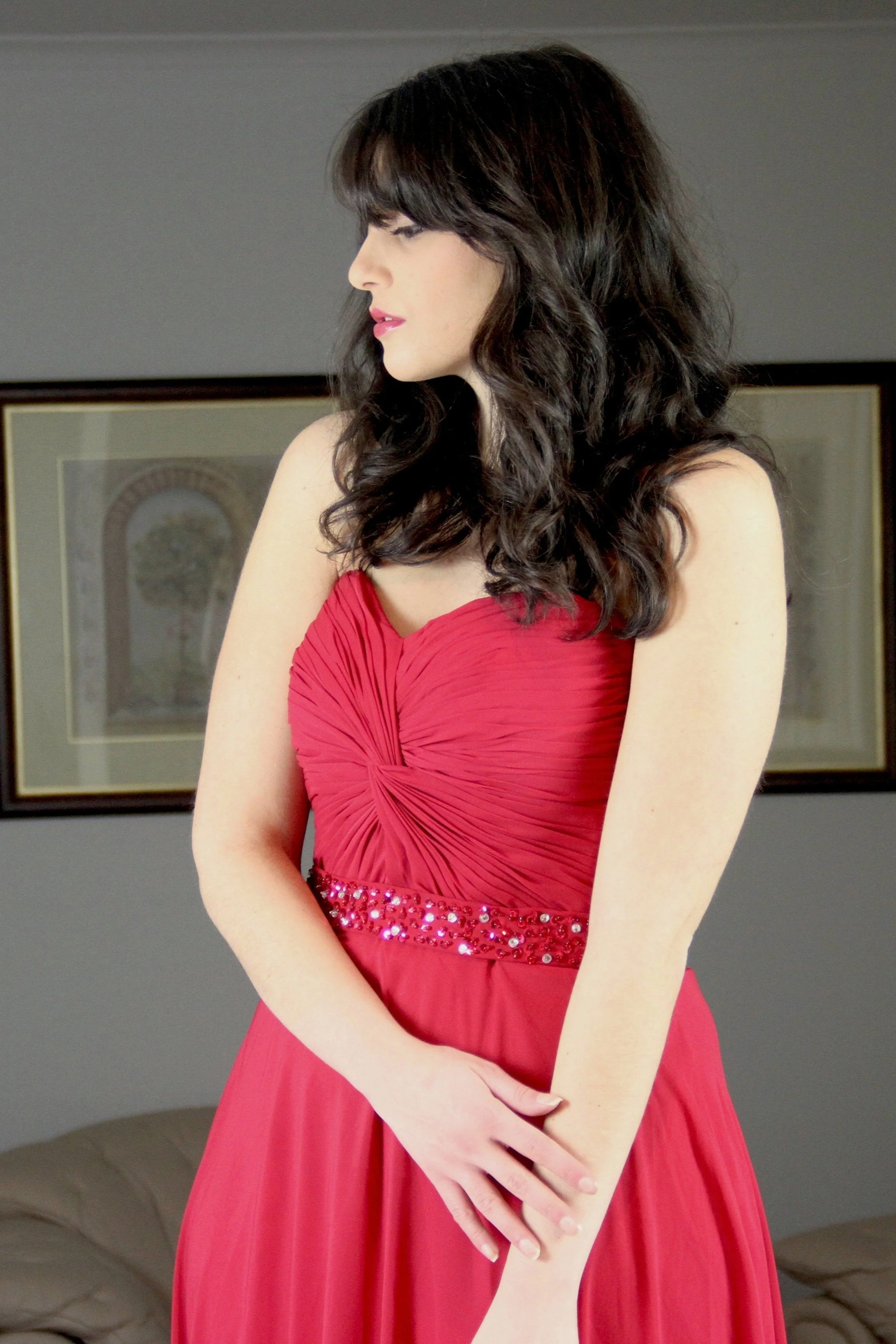 A-line Sweetheart Floor Length Chiffon Rhinestone Prom Dress - Image 4