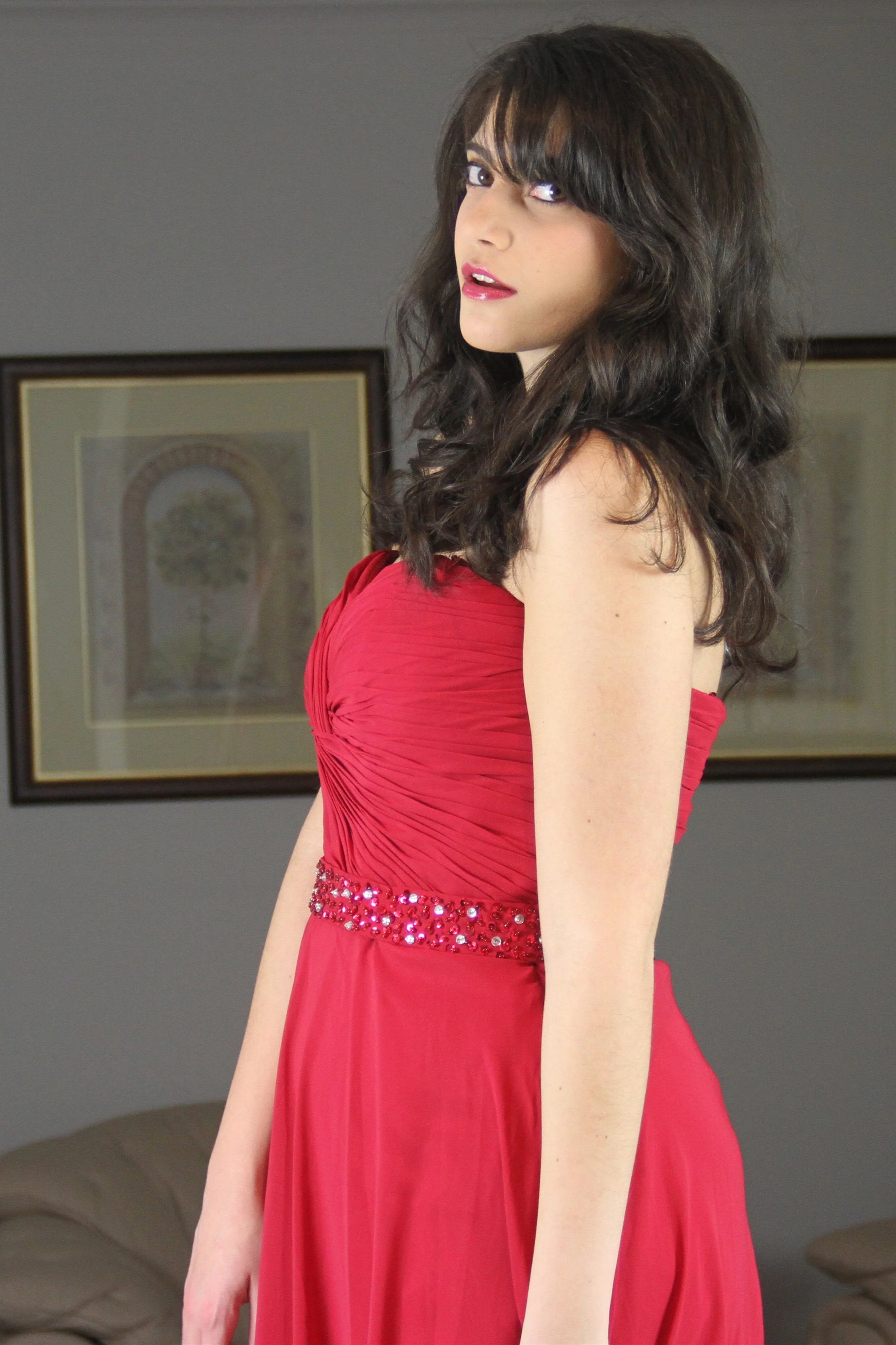 A-line Sweetheart Floor Length Chiffon Rhinestone Prom Dress - Image 5