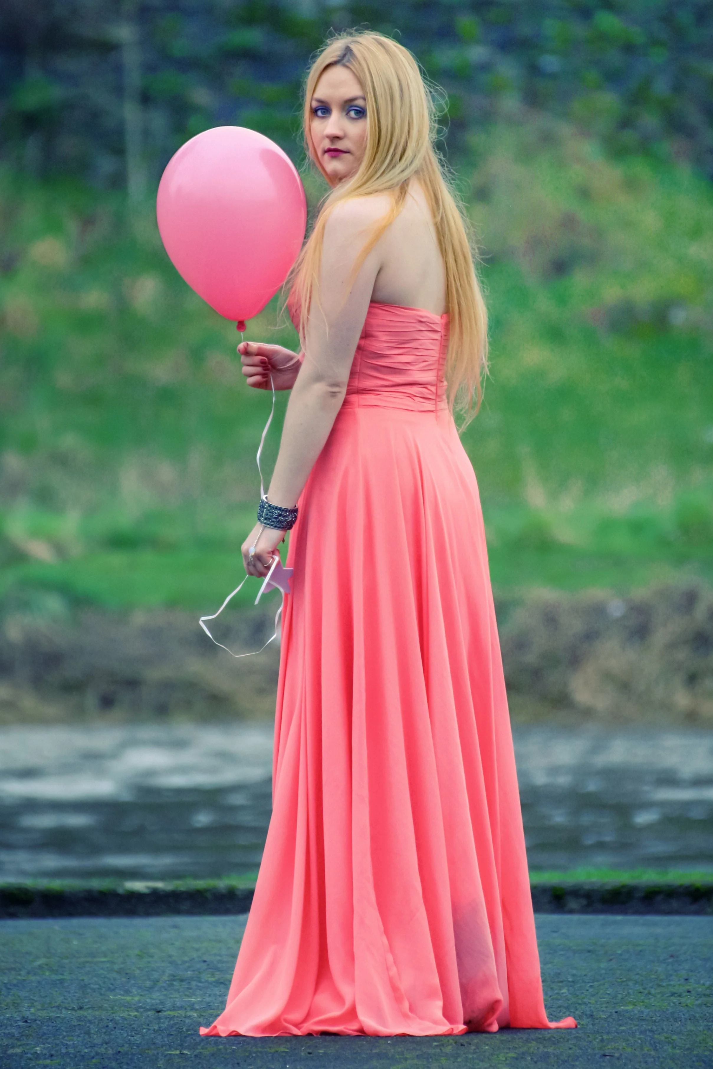 A-line Sweetheart Floor Length Chiffon Rhinestone Prom Dress - Image 2