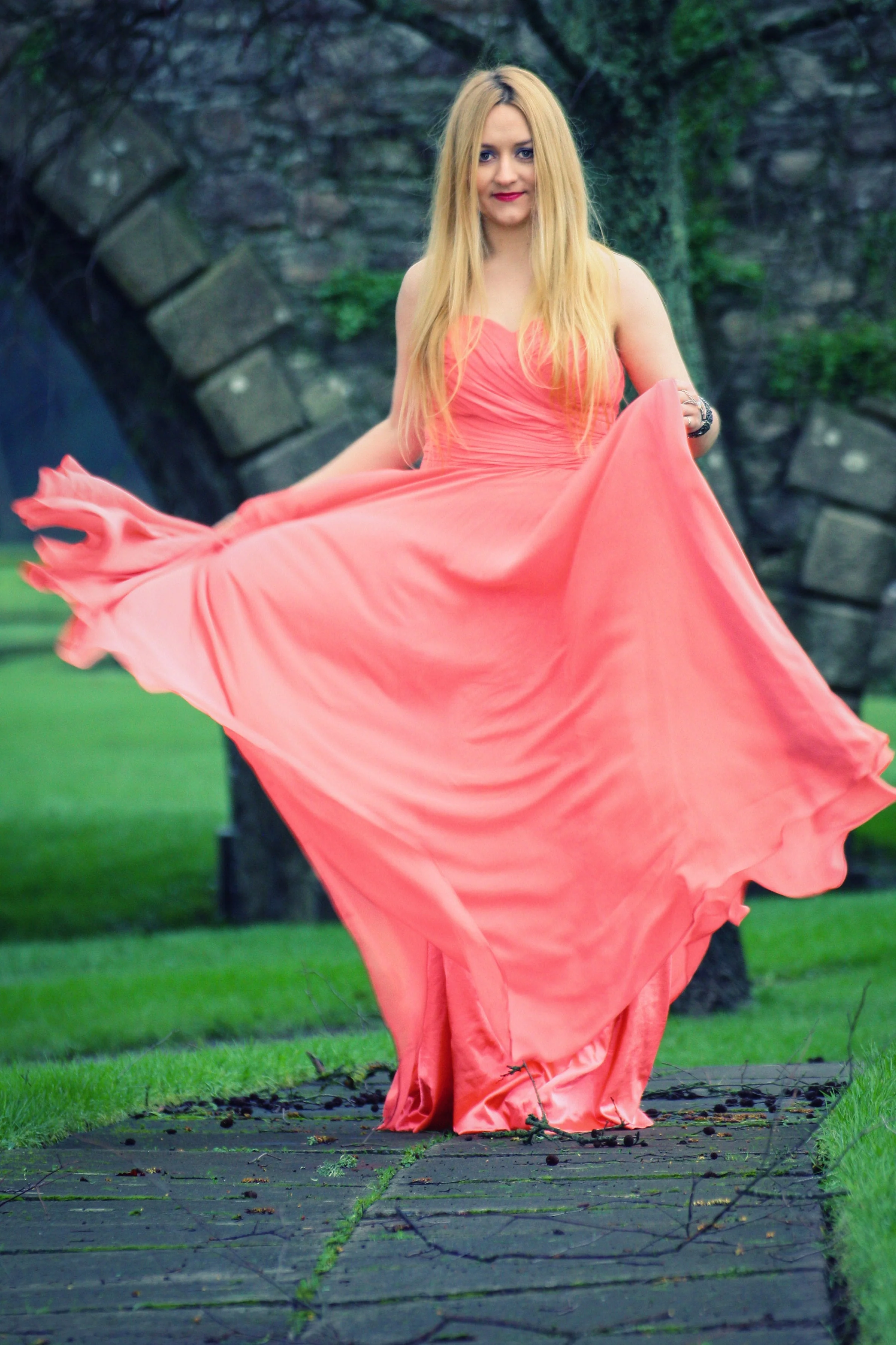 A-line Sweetheart Floor Length Chiffon Rhinestone Prom Dress - Image 3
