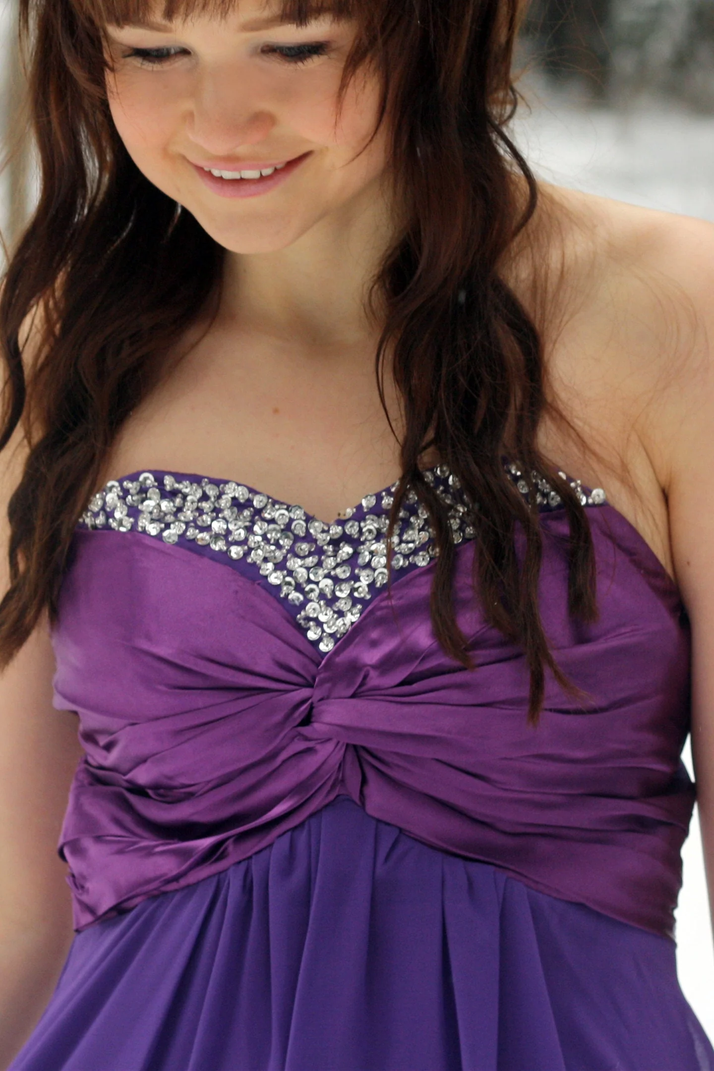 A-line Sweetheart Floor Length Chiffon Rhinestone Prom Dress - Image 4