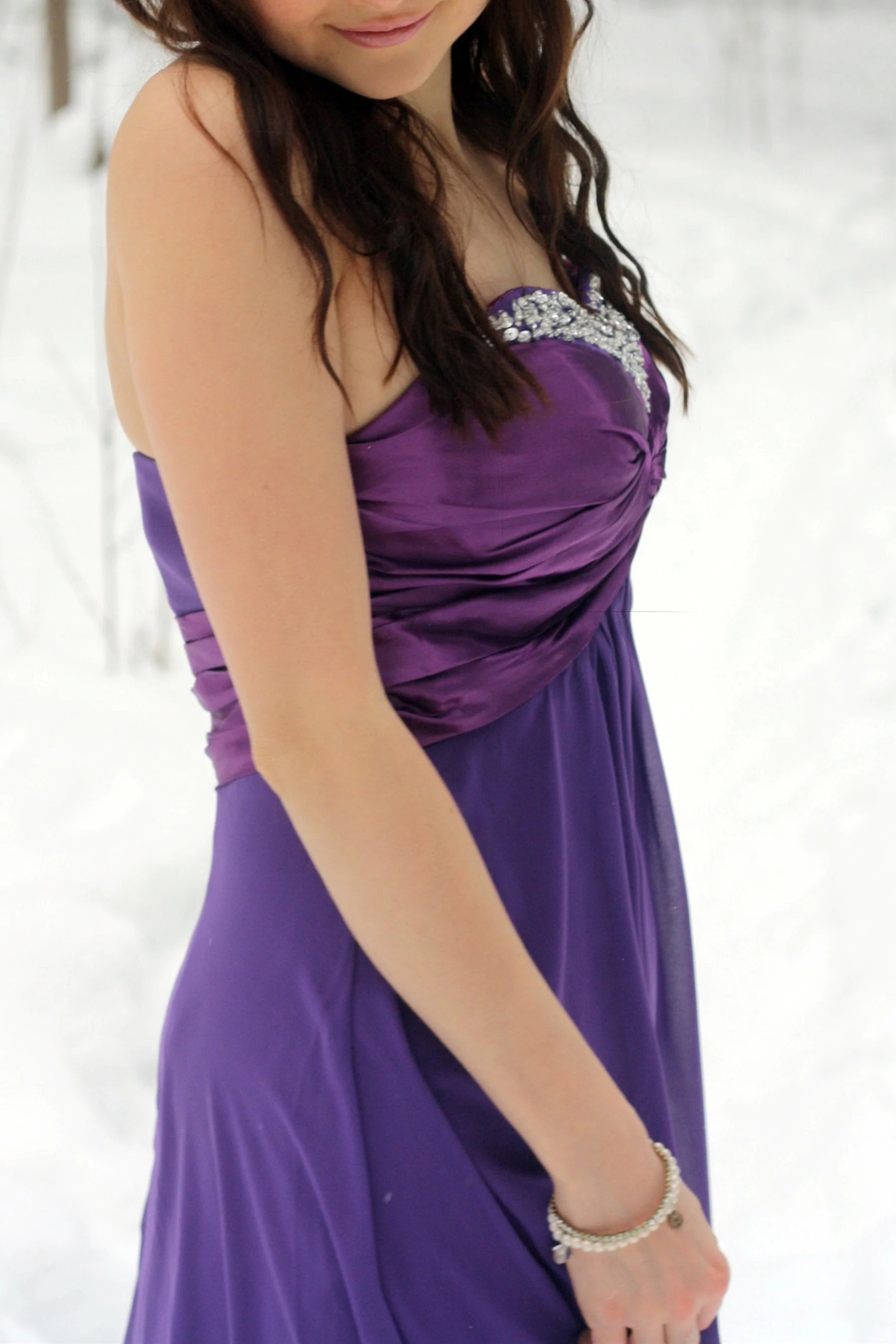 A-line Sweetheart Floor Length Chiffon Rhinestone Prom Dress - Image 6