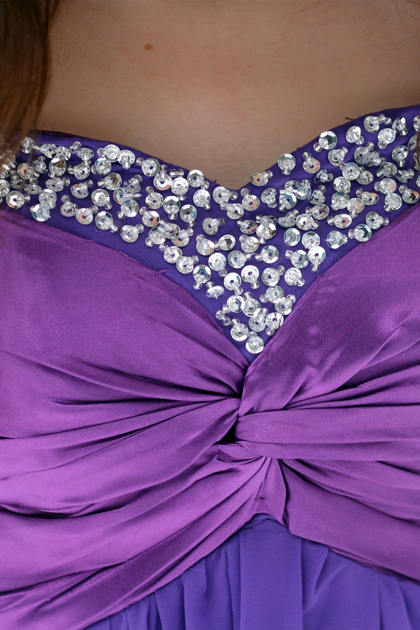 A-line Sweetheart Floor Length Chiffon Rhinestone Prom Dress - Image 8