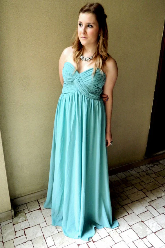A-line Sweetheart Floor Length Chiffon Sleeveless Prom Dress - Image 7
