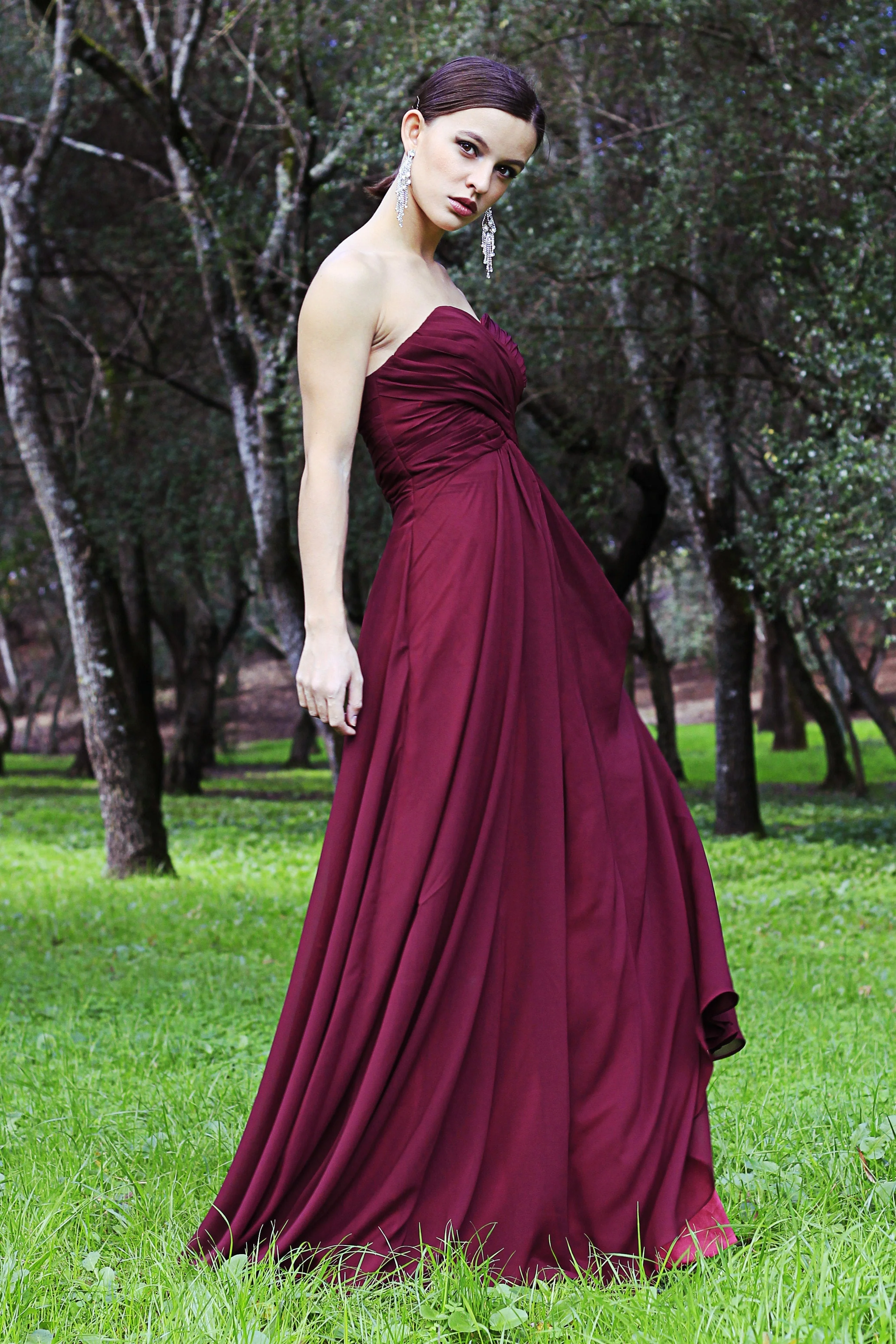 A-line Sweetheart Floor Length Tulle Chiffon Prom Dress - Image 5
