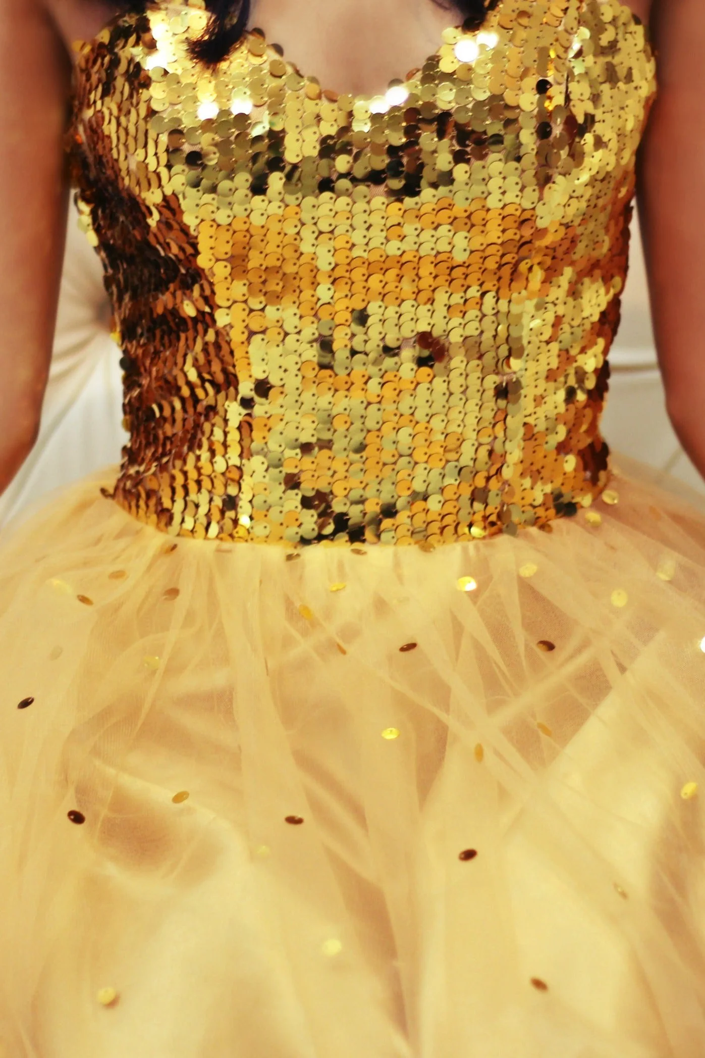 A-line Sweetheart Floor Length Tulle Paillette Prom Dress - Image 7