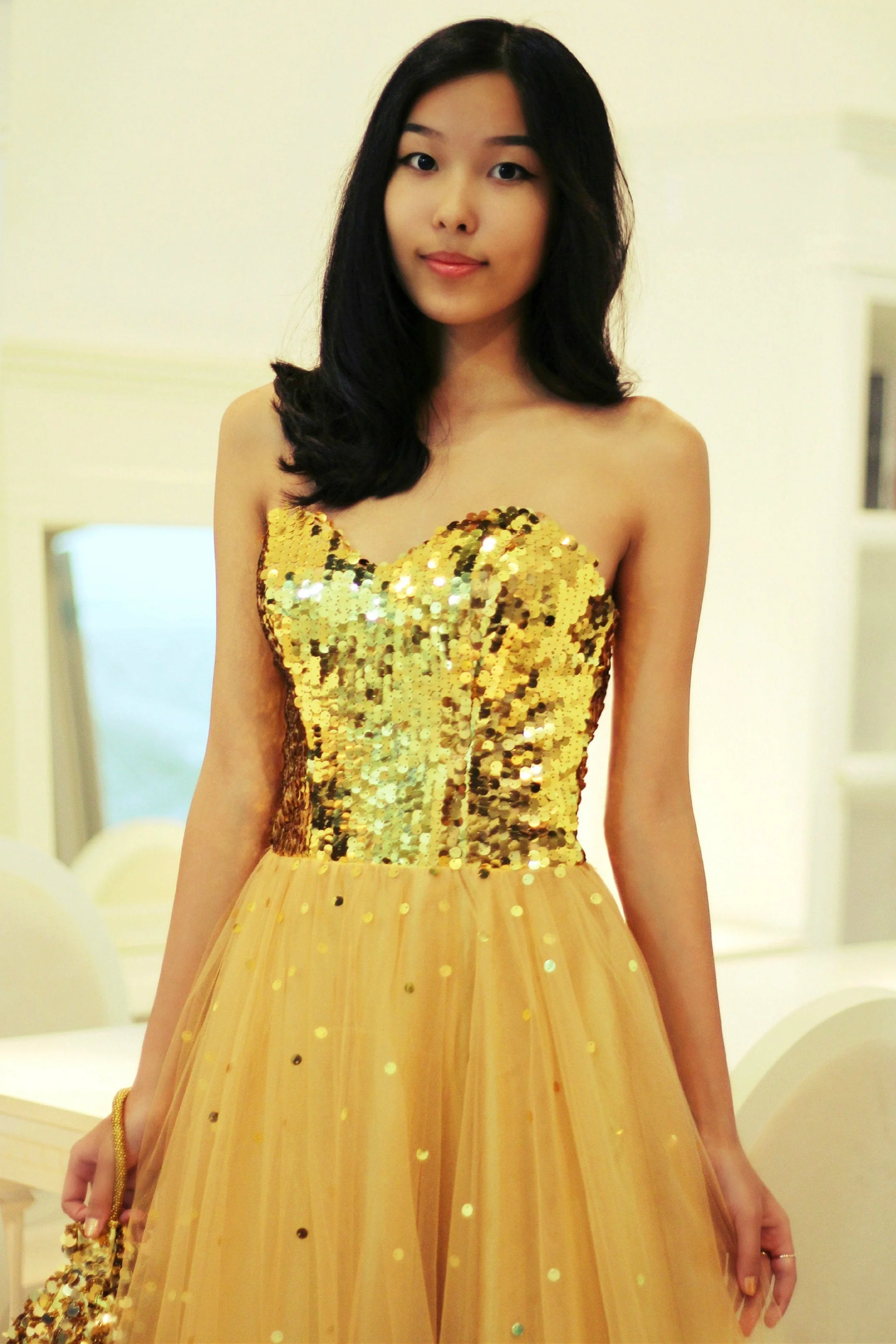 A-line Sweetheart Floor Length Tulle Paillette Prom Dress - Image 8