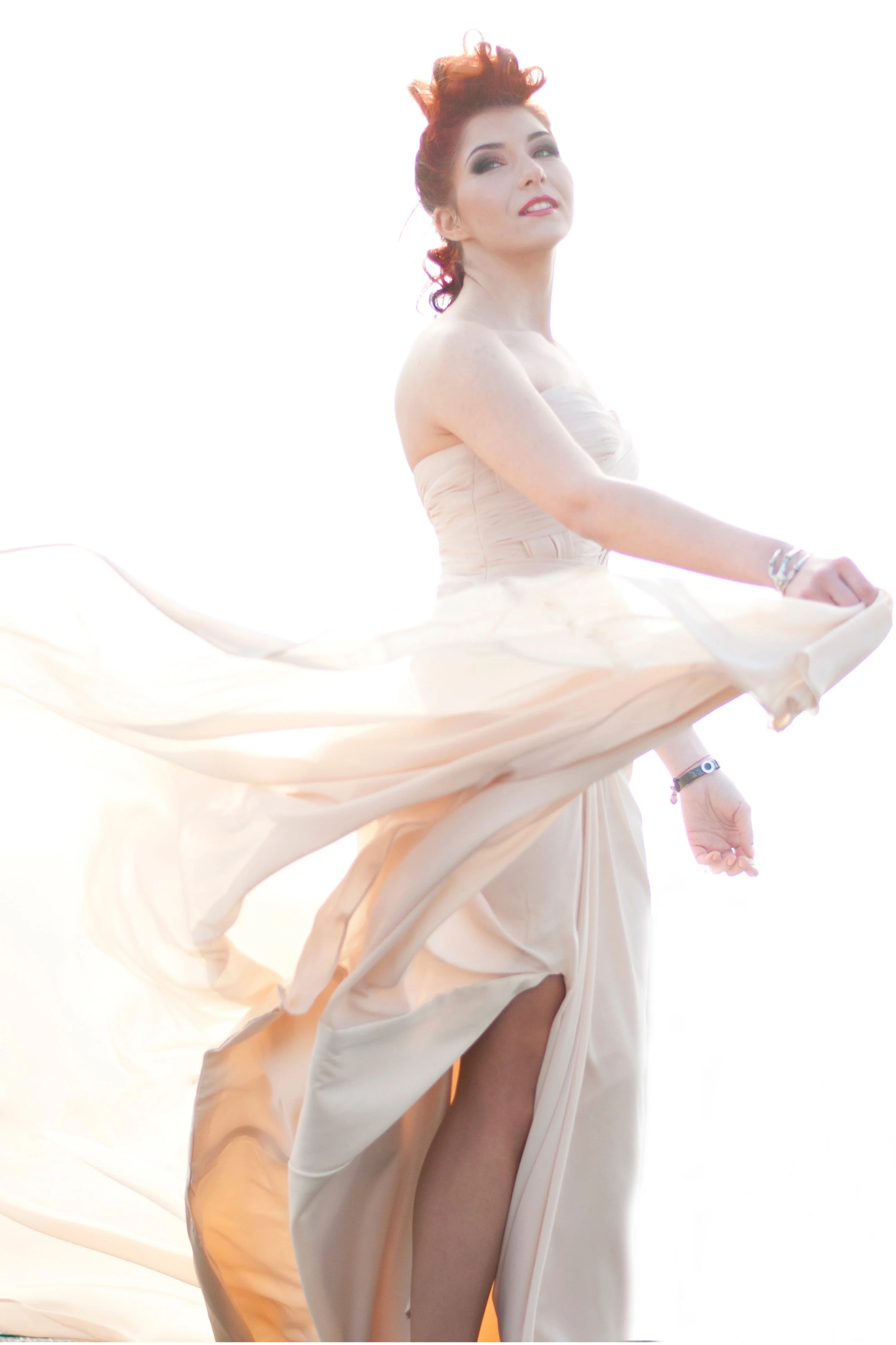 A-line Sweetheart Front Slit Floor Length Chiffon Applique Evening Dress - Image 4