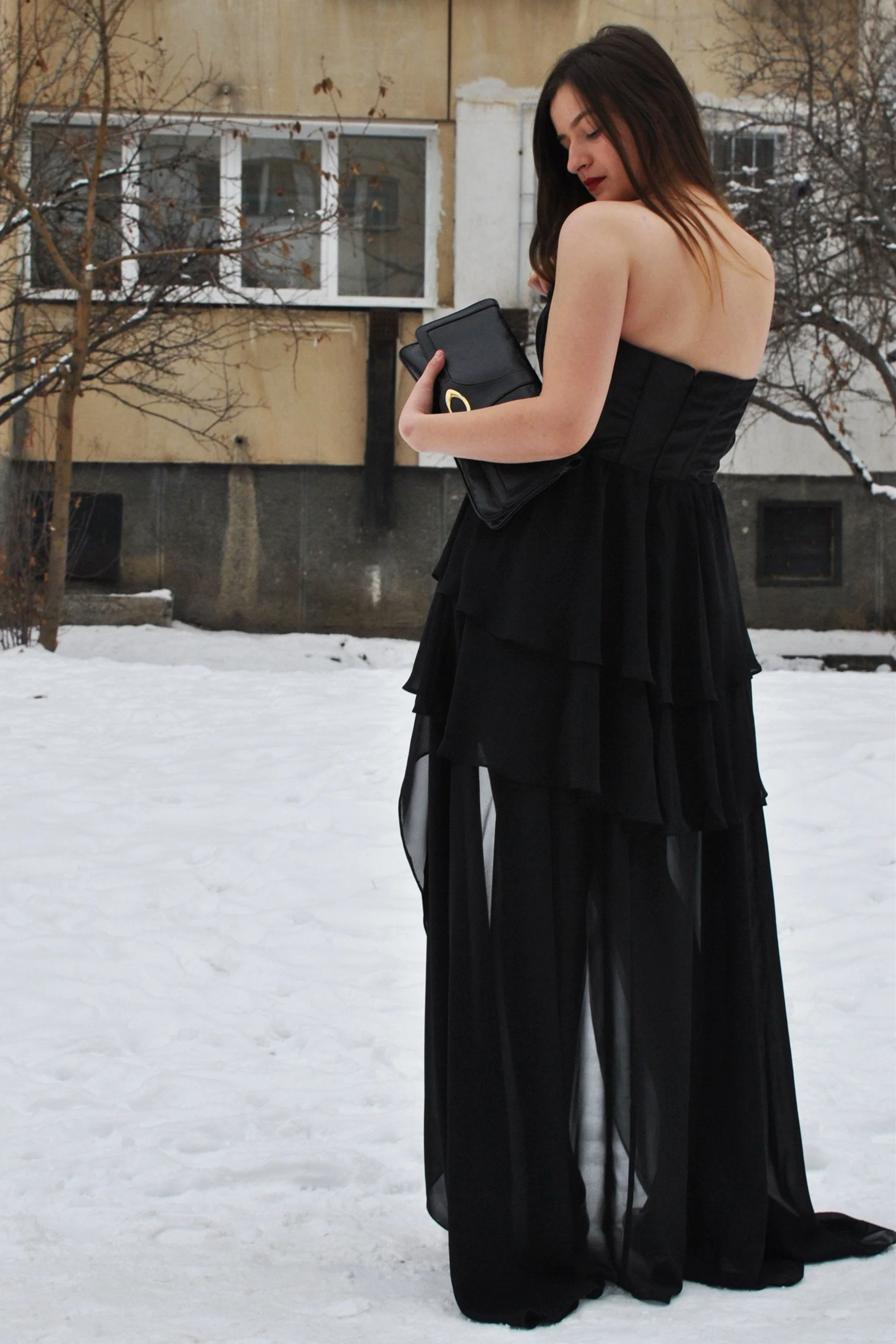 A-line Sweetheart High-low Length Chapel Chiffon Prom Dress - Image 3