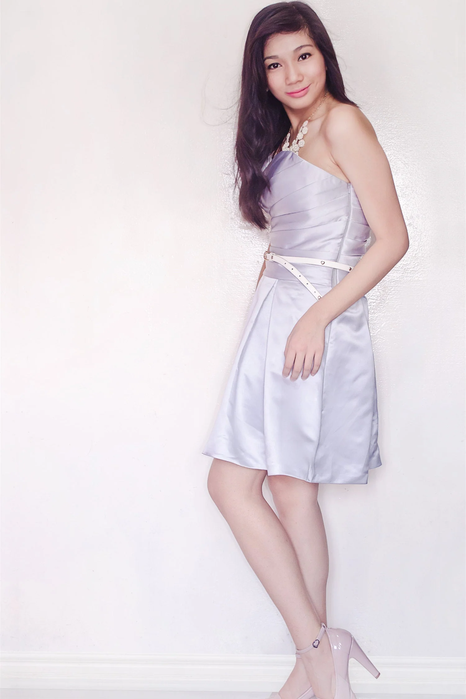 A-line Sweetheart Knee Length Charmuse Pleated Prom Dress - Image 4