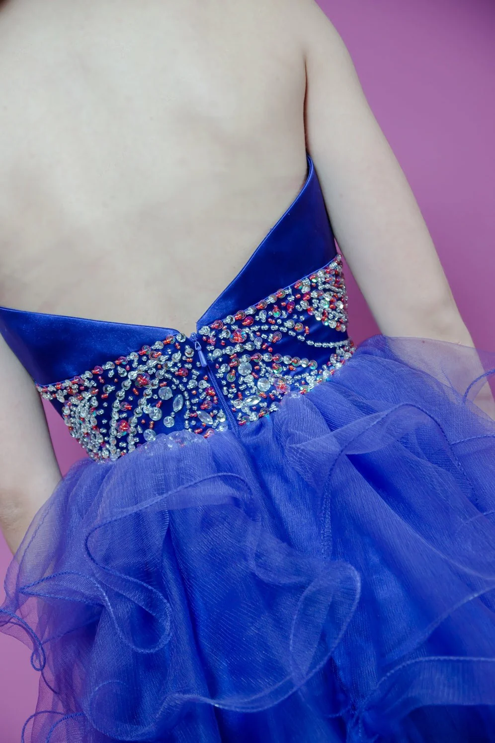 A-line Sweetheart Knee Length Tulle Beaded Backless Homecoming Dress - Image 12