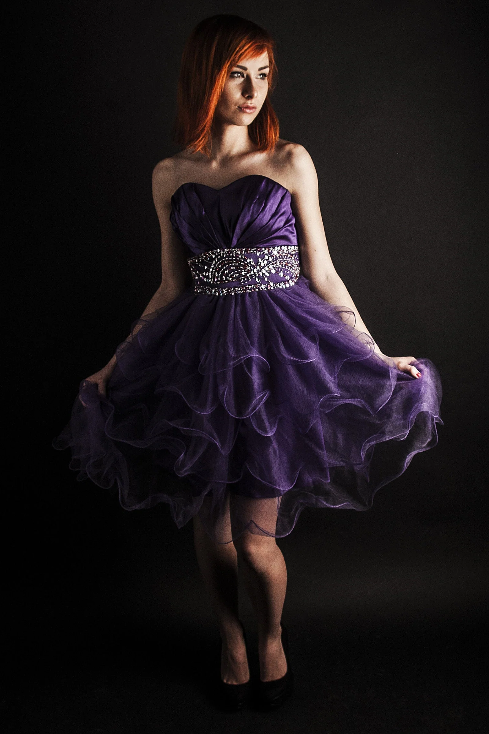 A-line Sweetheart Knee Length Tulle Beaded Backless Homecoming Dress - Image 4