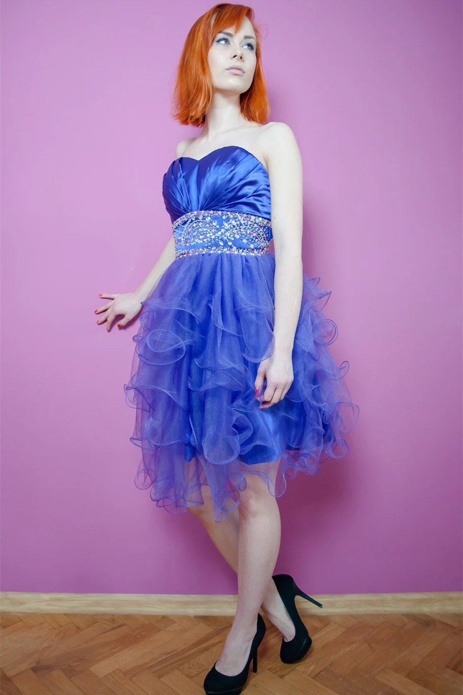 A-line Sweetheart Knee Length Tulle Beaded Backless Homecoming Dress - Image 7