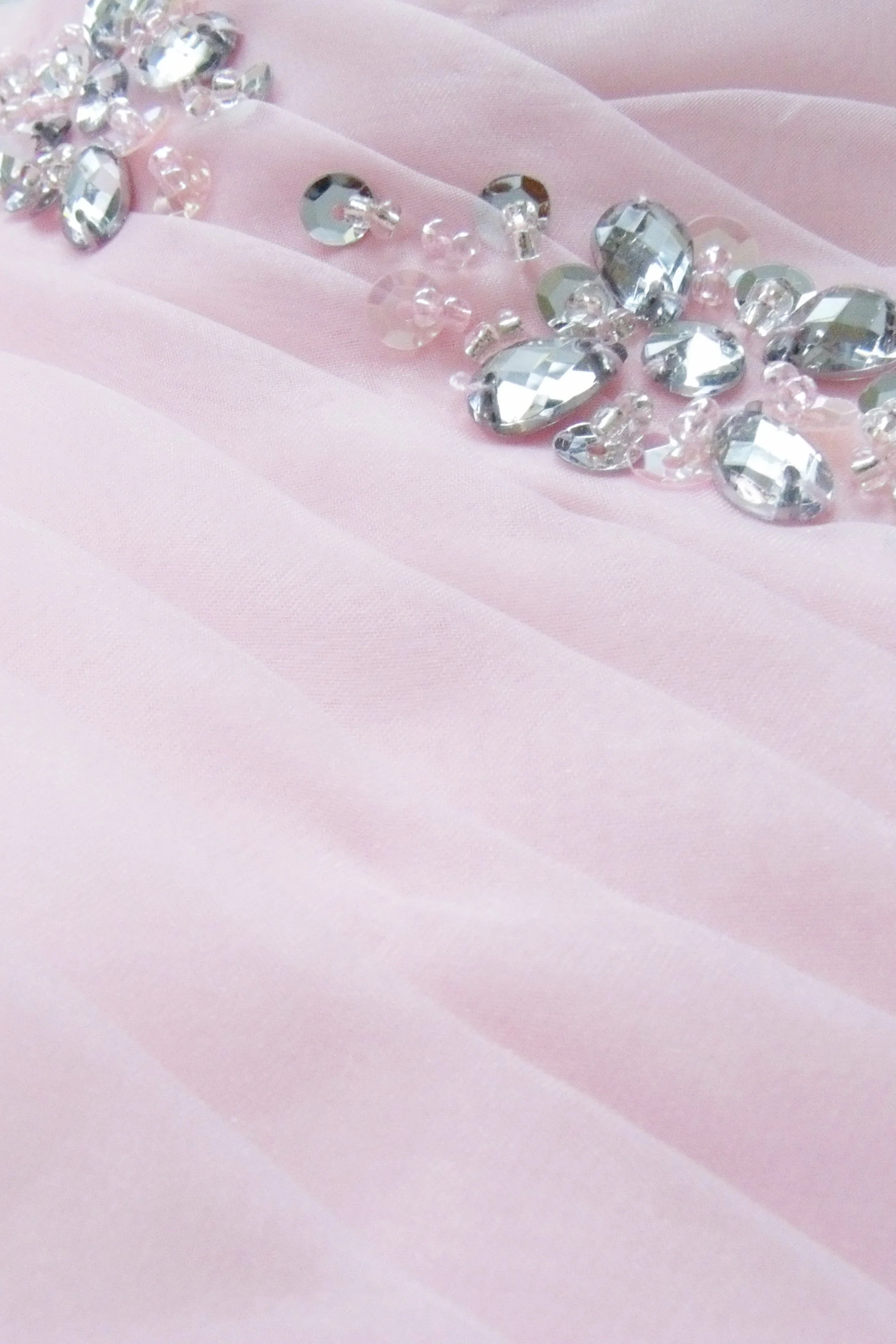 A-line Sweetheart Knee Length Tulle Flower Rhinestone Homecoming Dress - Image 3