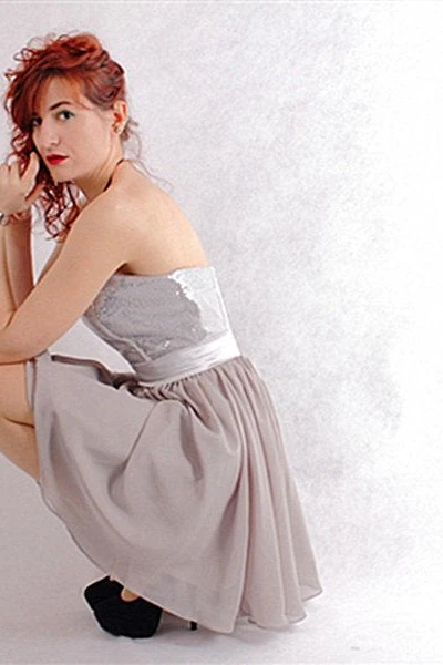 A-line Sweetheart Knee Length Tulle Paillette Sleeveless Prom Dress - Image 5