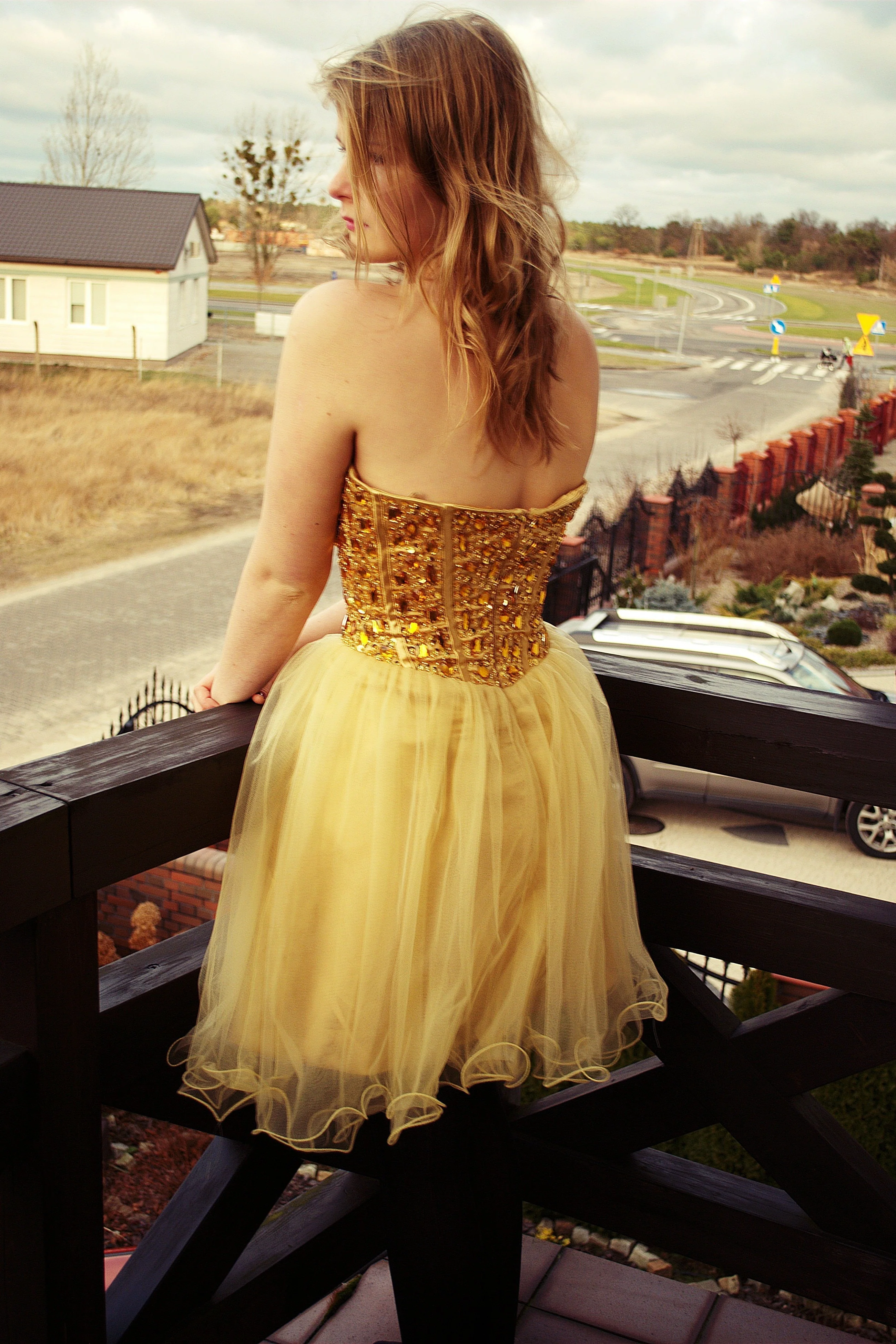 A-line Sweetheart Knee Length Tulle Rhinestone Homecoming Dress - Image 9